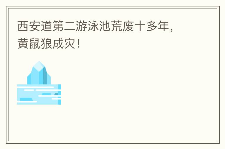 西安道第二游泳池荒廢十多年，黃鼠狼成災(zāi)！