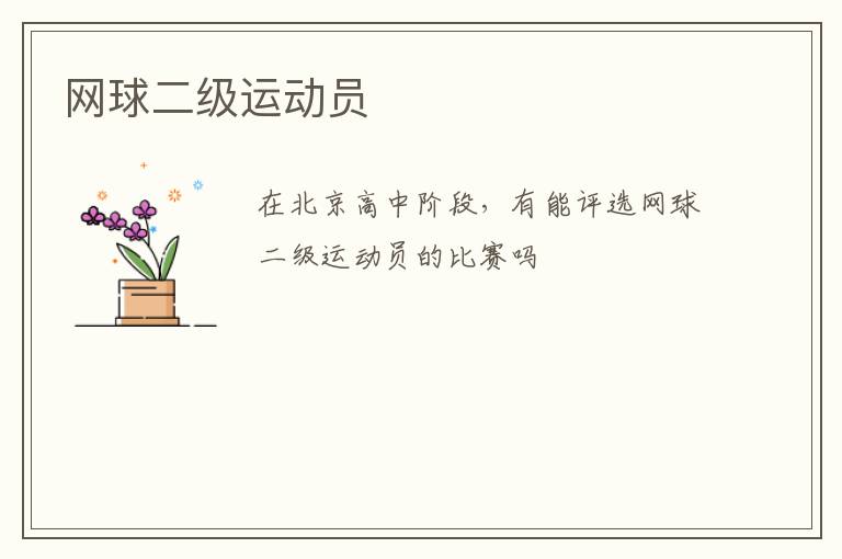 網球二級運動員