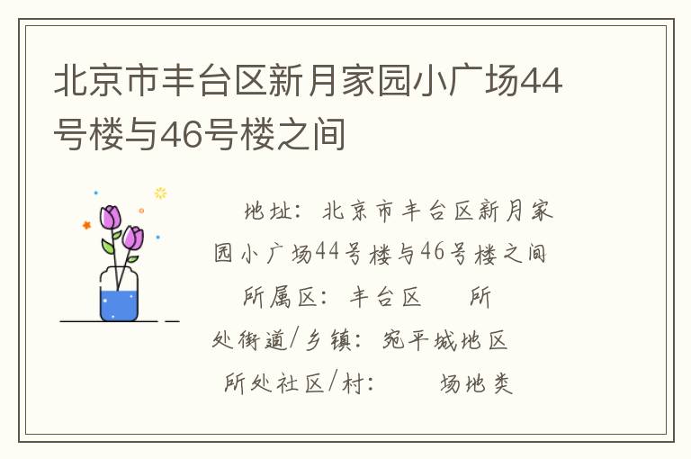 北京市豐臺(tái)區(qū)新月家園小廣場44號樓與46號樓之間