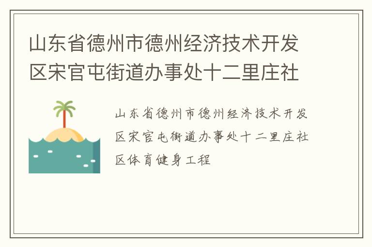 山東省德州市德州經(jīng)濟(jì)技術(shù)開(kāi)發(fā)區(qū)宋官屯街道辦事處十二里莊社區(qū)體育健身工程
