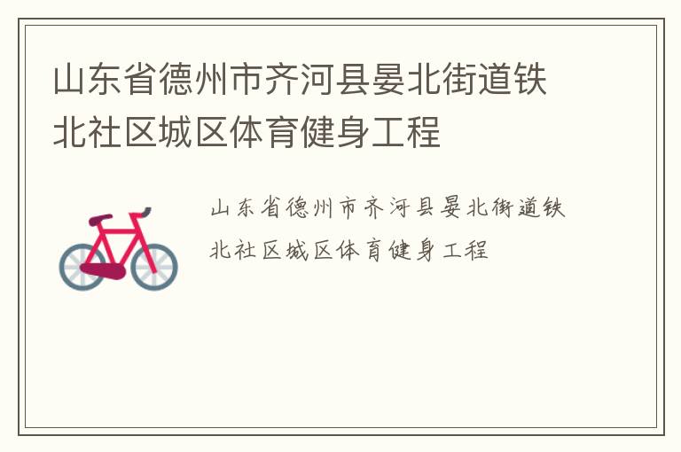 山東省德州市齊河縣晏北街道鐵北社區(qū)城區(qū)體育健身工程