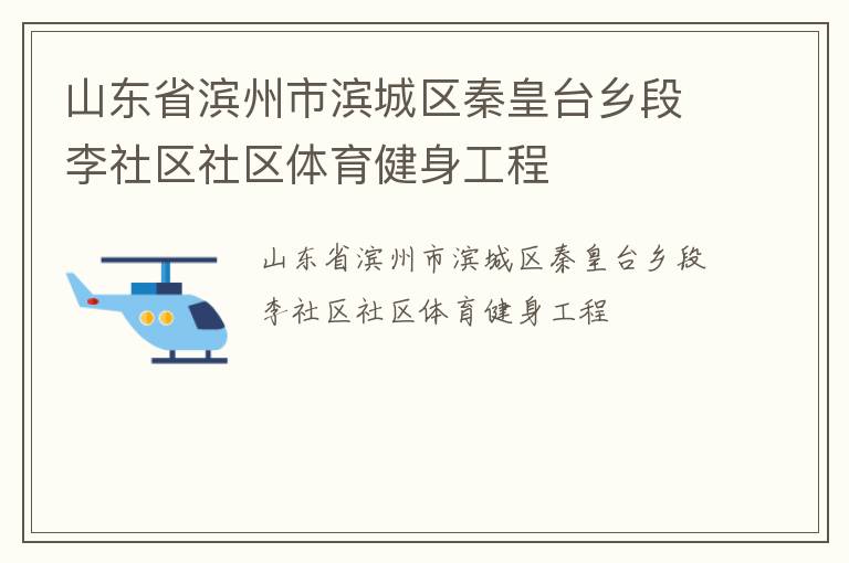山東省濱州市濱城區(qū)秦皇臺鄉(xiāng)段李社區(qū)社區(qū)體育健身工程