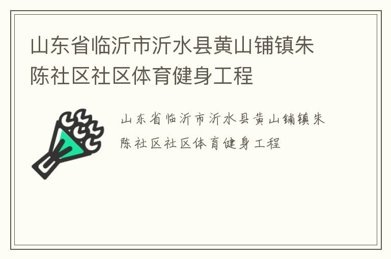 山東省臨沂市沂水縣黃山鋪鎮(zhèn)朱陳社區(qū)社區(qū)體育健身工程