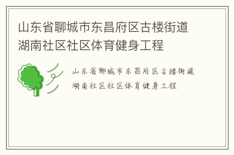 山東省聊城市東昌府區(qū)古樓街道湖南社區(qū)社區(qū)體育健身工程