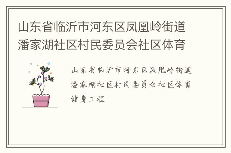 山東省臨沂市河?xùn)|區(qū)鳳凰嶺街道潘家湖社區(qū)村民委員會(huì)社區(qū)體育健身工程