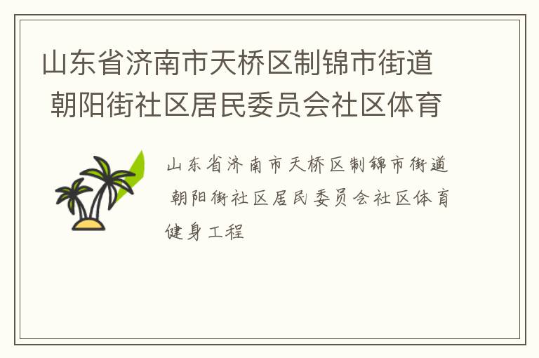 山東省濟(jì)南市天橋區(qū)制錦市街道 朝陽(yáng)街社區(qū)居民委員會(huì)社區(qū)體育健身工程