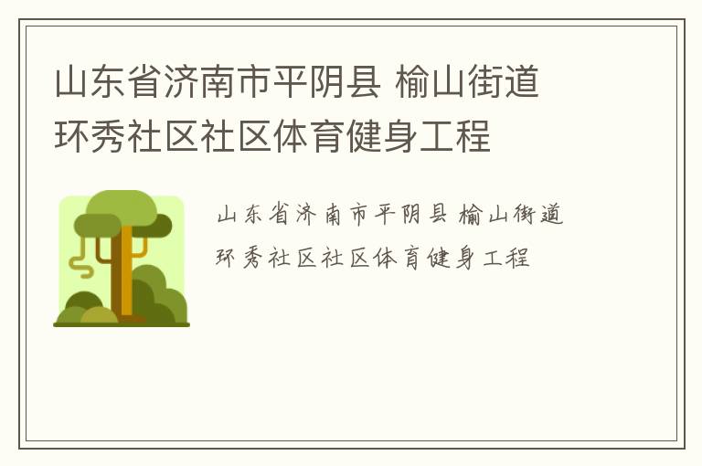 山東省濟南市平陰縣 榆山街道 環(huán)秀社區(qū)社區(qū)體育健身工程
