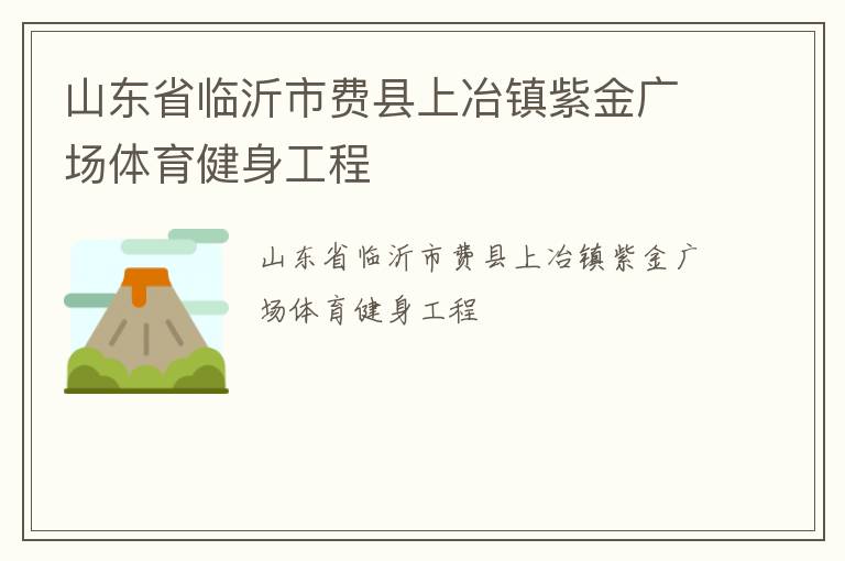 山東省臨沂市費(fèi)縣上冶鎮(zhèn)紫金廣場(chǎng)體育健身工程