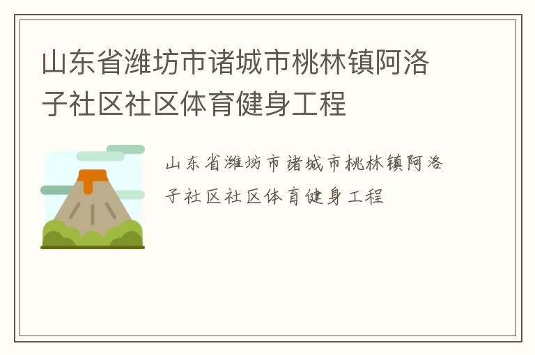 山東省濰坊市諸城市桃林鎮(zhèn)阿洛子社區(qū)社區(qū)體育健身工程