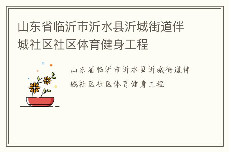 山東省臨沂市沂水縣沂城街道伴城社區(qū)社區(qū)體育健身工程