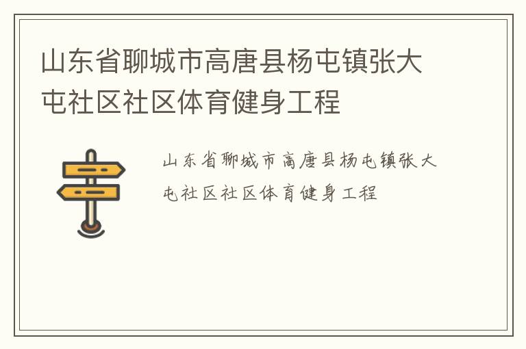 山東省聊城市高唐縣楊屯鎮(zhèn)張大屯社區(qū)社區(qū)體育健身工程