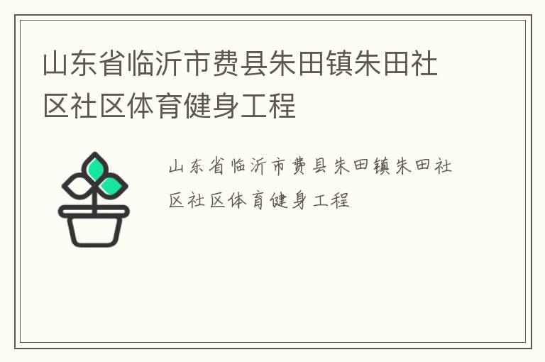 山東省臨沂市費縣朱田鎮(zhèn)朱田社區(qū)社區(qū)體育健身工程