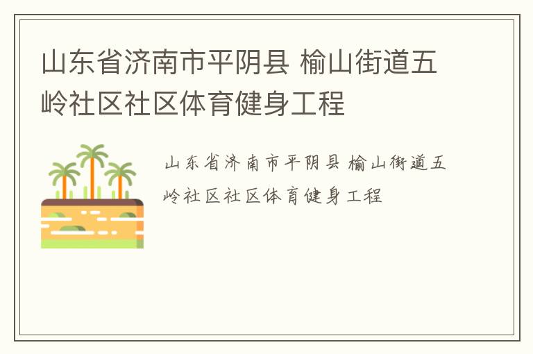 山東省濟(jì)南市平陰縣 榆山街道五嶺社區(qū)社區(qū)體育健身工程