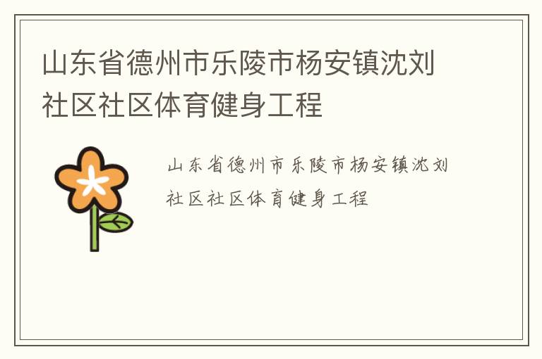 山東省德州市樂(lè)陵市楊安鎮(zhèn)沈劉社區(qū)社區(qū)體育健身工程