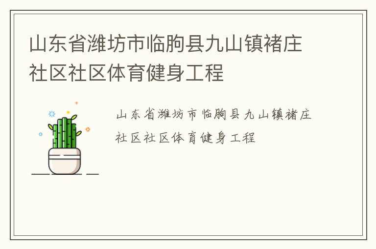 山東省濰坊市臨朐縣九山鎮(zhèn)褚莊社區(qū)社區(qū)體育健身工程
