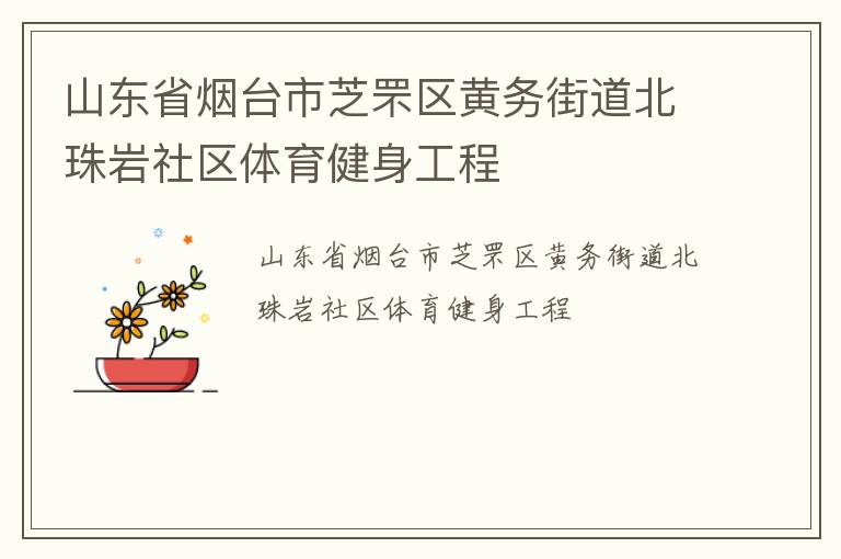 山東省煙臺市芝罘區(qū)黃務(wù)街道北珠巖社區(qū)體育健身工程