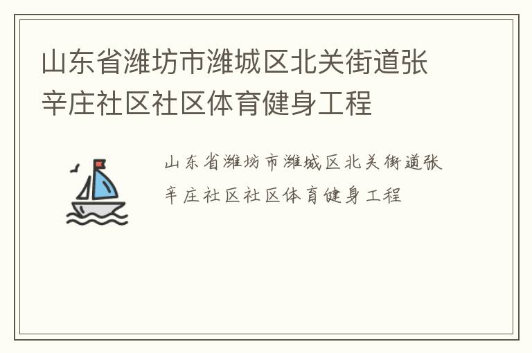 山東省濰坊市濰城區(qū)北關街道張辛莊社區(qū)社區(qū)體育健身工程
