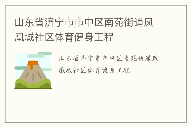 山東省濟寧市市中區(qū)南苑街道鳳凰城社區(qū)體育健身工程