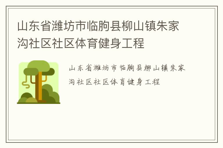 山東省濰坊市臨朐縣柳山鎮(zhèn)朱家溝社區(qū)社區(qū)體育健身工程