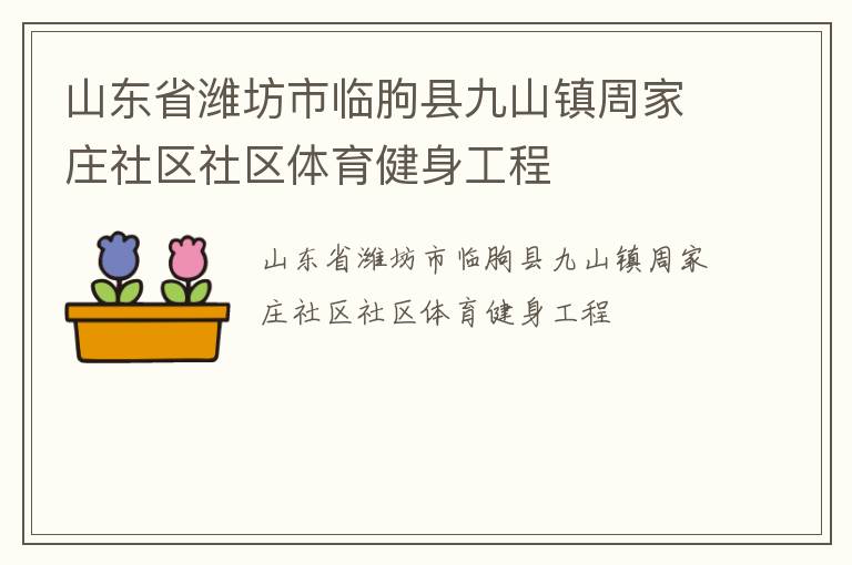 山東省濰坊市臨朐縣九山鎮(zhèn)周家莊社區(qū)社區(qū)體育健身工程
