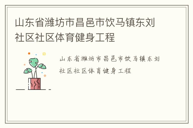 山東省濰坊市昌邑市飲馬鎮(zhèn)東劉社區(qū)社區(qū)體育健身工程