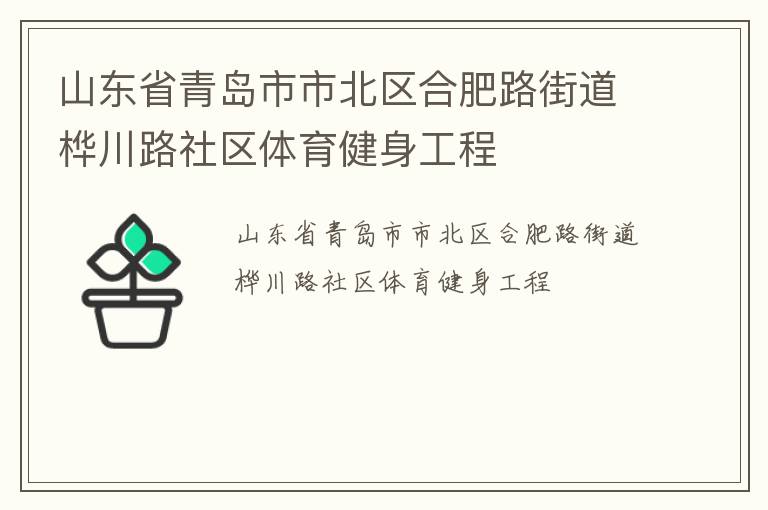 山東省青島市市北區(qū)合肥路街道樺川路社區(qū)體育健身工程