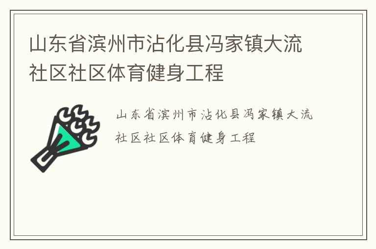 山東省濱州市沾化縣馮家鎮(zhèn)大流社區(qū)社區(qū)體育健身工程