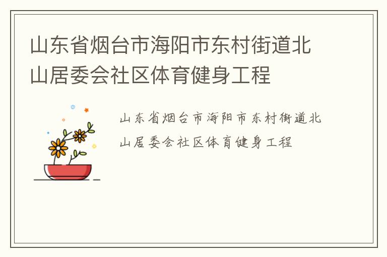 山東省煙臺(tái)市海陽(yáng)市東村街道北山居委會(huì)社區(qū)體育健身工程