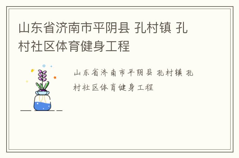 山東省濟南市平陰縣 孔村鎮(zhèn) 孔村社區(qū)體育健身工程