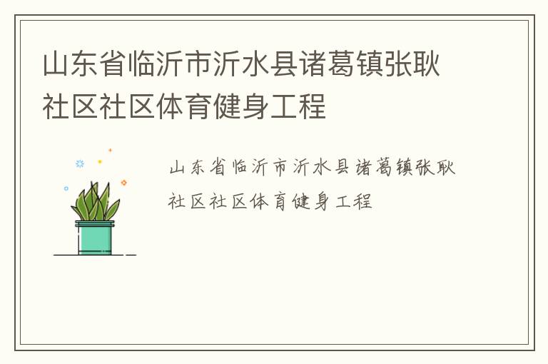 山東省臨沂市沂水縣諸葛鎮(zhèn)張耿社區(qū)社區(qū)體育健身工程