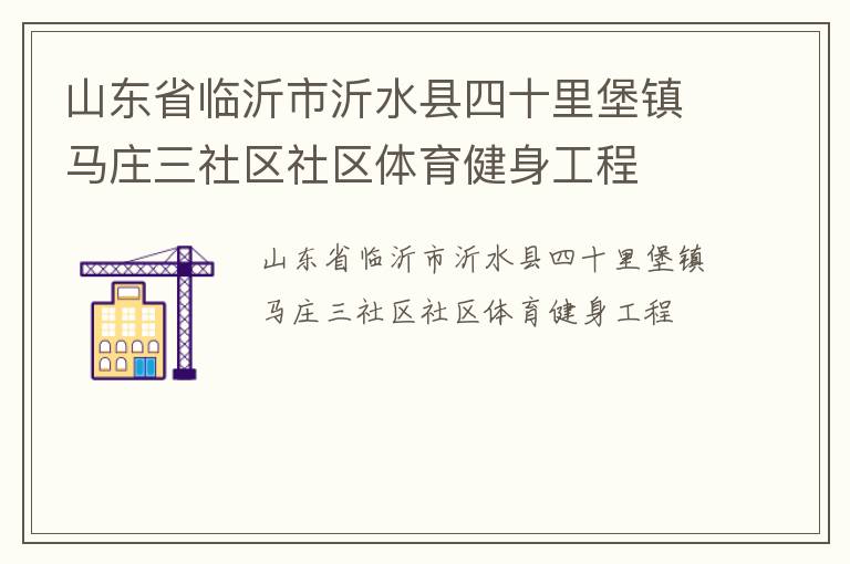 山東省臨沂市沂水縣四十里堡鎮(zhèn)馬莊三社區(qū)社區(qū)體育健身工程