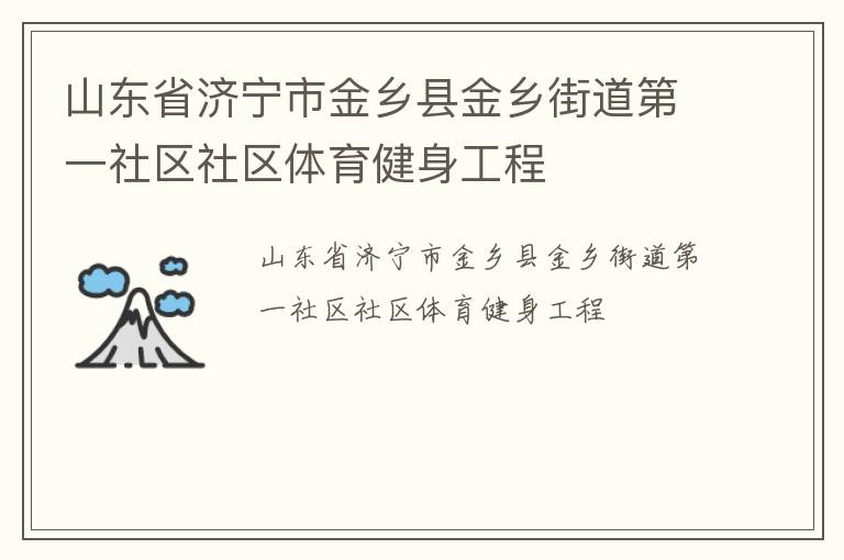 山東省濟寧市金鄉(xiāng)縣金鄉(xiāng)街道第一社區(qū)社區(qū)體育健身工程