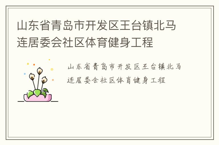 山東省青島市開(kāi)發(fā)區(qū)王臺(tái)鎮(zhèn)北馬連居委會(huì)社區(qū)體育健身工程