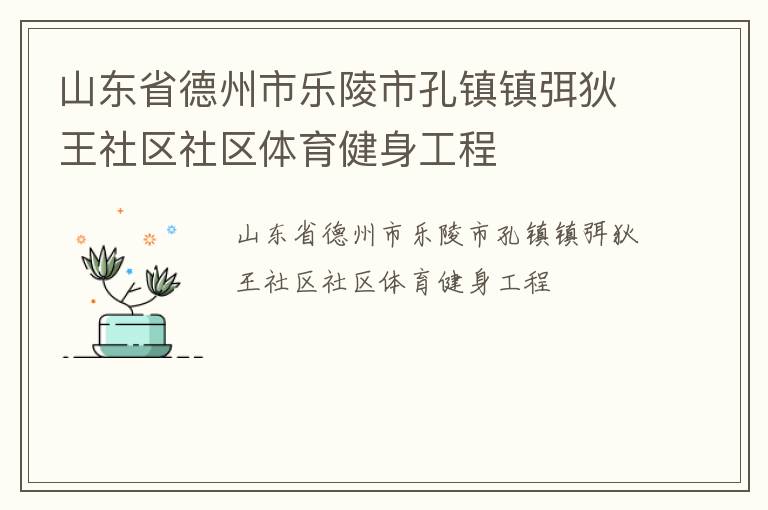 山東省德州市樂(lè)陵市孔鎮(zhèn)鎮(zhèn)弭狄王社區(qū)社區(qū)體育健身工程