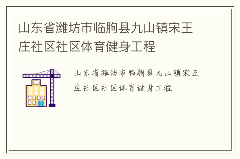 山東省濰坊市臨朐縣九山鎮(zhèn)宋王莊社區(qū)社區(qū)體育健身工程