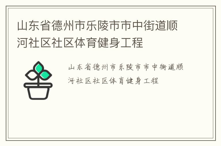 山東省德州市樂陵市市中街道順河社區(qū)社區(qū)體育健身工程