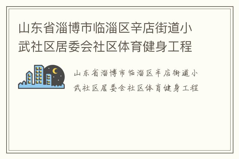 山東省淄博市臨淄區(qū)辛店街道小武社區(qū)居委會(huì)社區(qū)體育健身工程