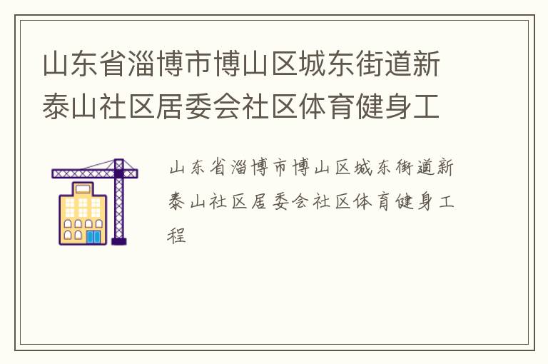 山東省淄博市博山區(qū)城東街道新泰山社區(qū)居委會(huì)社區(qū)體育健身工程