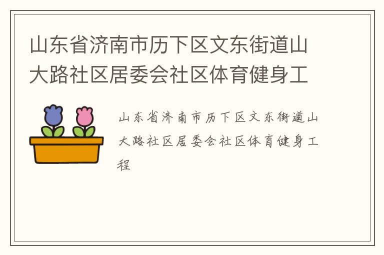山東省濟(jì)南市歷下區(qū)文東街道山大路社區(qū)居委會(huì)社區(qū)體育健身工程