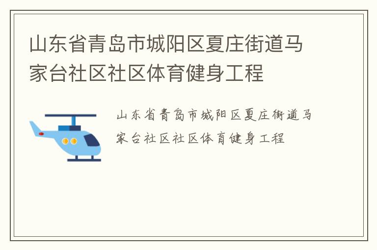 山東省青島市城陽區(qū)夏莊街道馬家臺(tái)社區(qū)社區(qū)體育健身工程