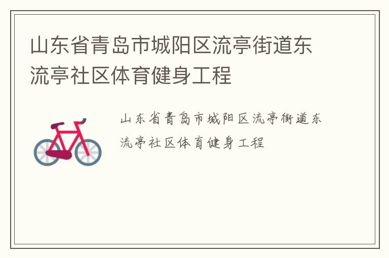 山東省青島市城陽區(qū)流亭街道東流亭社區(qū)體育健身工程