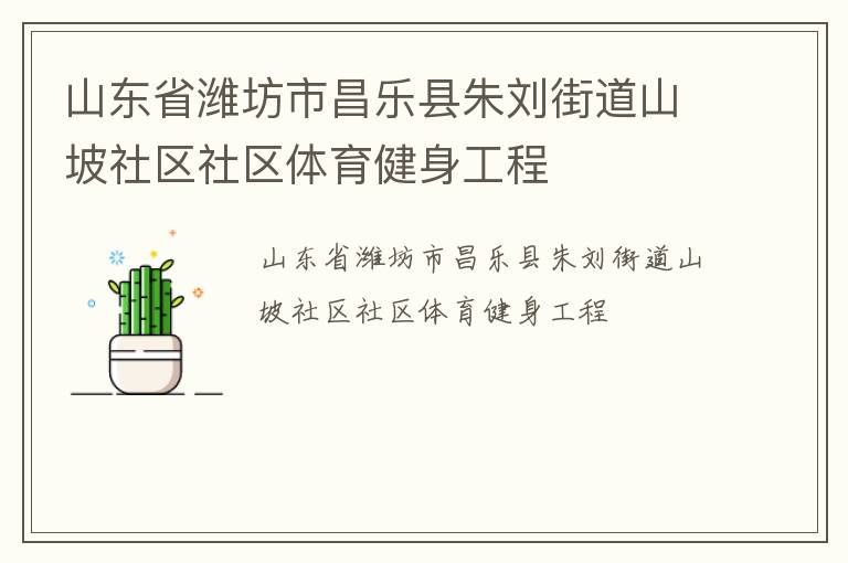 山東省濰坊市昌樂縣朱劉街道山坡社區(qū)社區(qū)體育健身工程