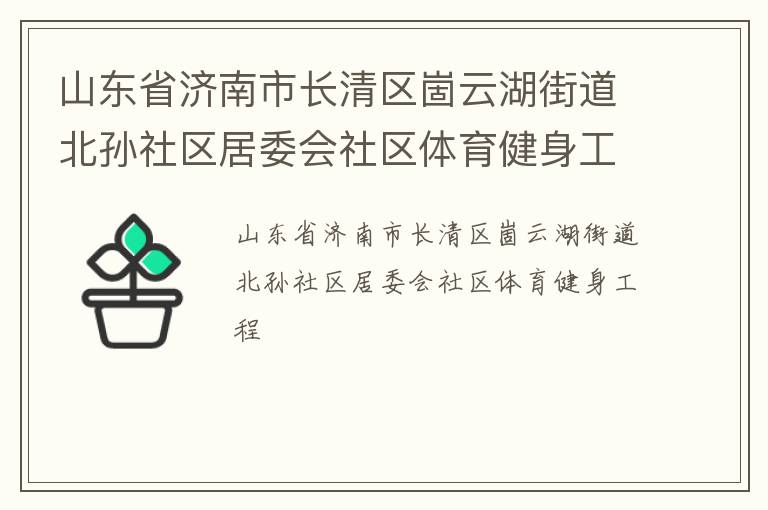 山東省濟南市長清區(qū)崮云湖街道北孫社區(qū)居委會社區(qū)體育健身工程