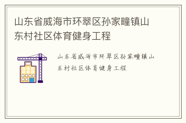 山東省威海市環(huán)翠區(qū)孫家疃鎮(zhèn)山東村社區(qū)體育健身工程