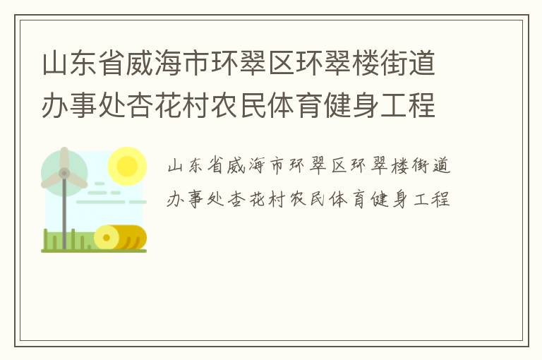 山東省威海市環(huán)翠區(qū)環(huán)翠樓街道辦事處杏花村農(nóng)民體育健身工程